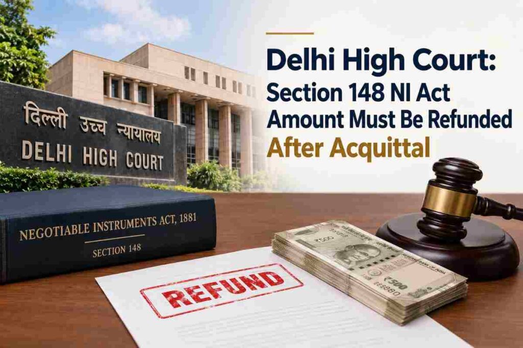 Delhi High Court: Section 148 NI Act Amount Must Be Refunded After Acquittal