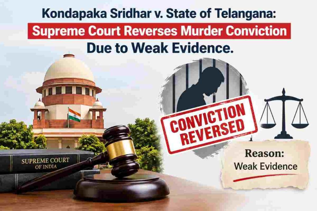 Kondapaka Sridhar v. State of Telangana: Supreme Court Reverses Murder Conviction Due to Weak Evidence