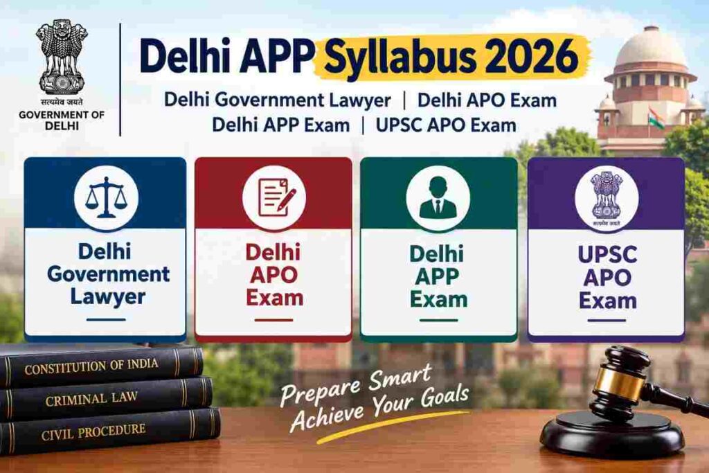 Delhi APP Syllabus 2026: Delhi Government Lawyer syllabus: Delhi APO Exam: Delhi APP Exam: UPSC APO Exam